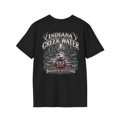 James Luker Indiana Creek Water Graphic T-Shirt — Backwater Outfitters Outdoor Tee Printify