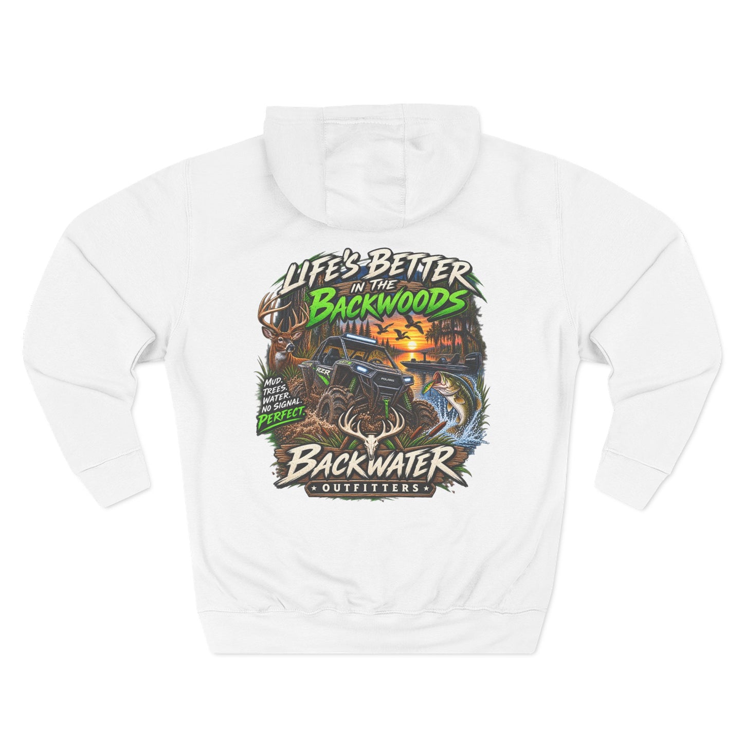 Backwater Outfitters Off-Road Hoodie – "Life's Better in the Backwoods" Graphic