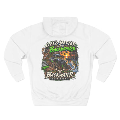 Backwater Outfitters Off-Road Hoodie – "Life's Better in the Backwoods" Graphic