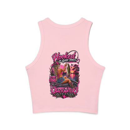 Backwater Hooked Tank Top — Women's Fishing Racerback Graphic