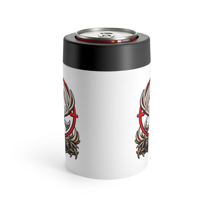 James Luker Antler Skull Can Cooler - Rustic Hunting Beverage Holder Printify