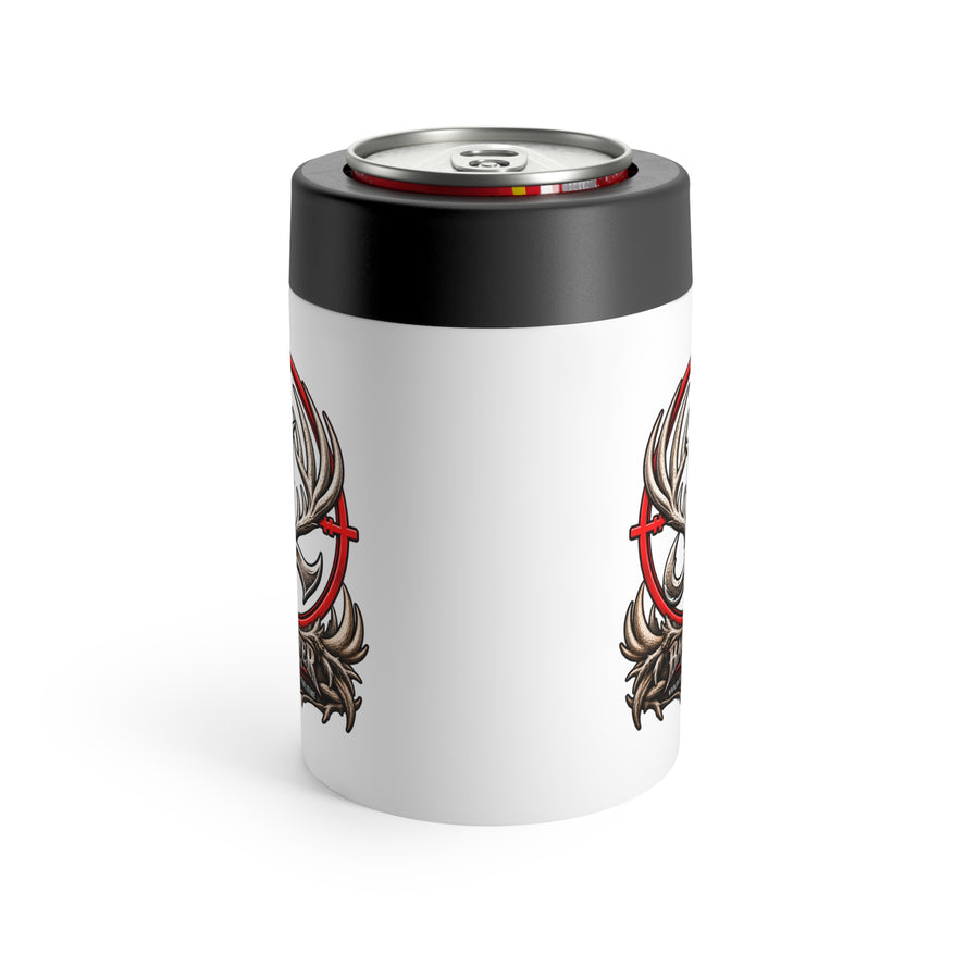 James Luker Antler Skull Can Cooler - Rustic Hunting Beverage Holder Printify