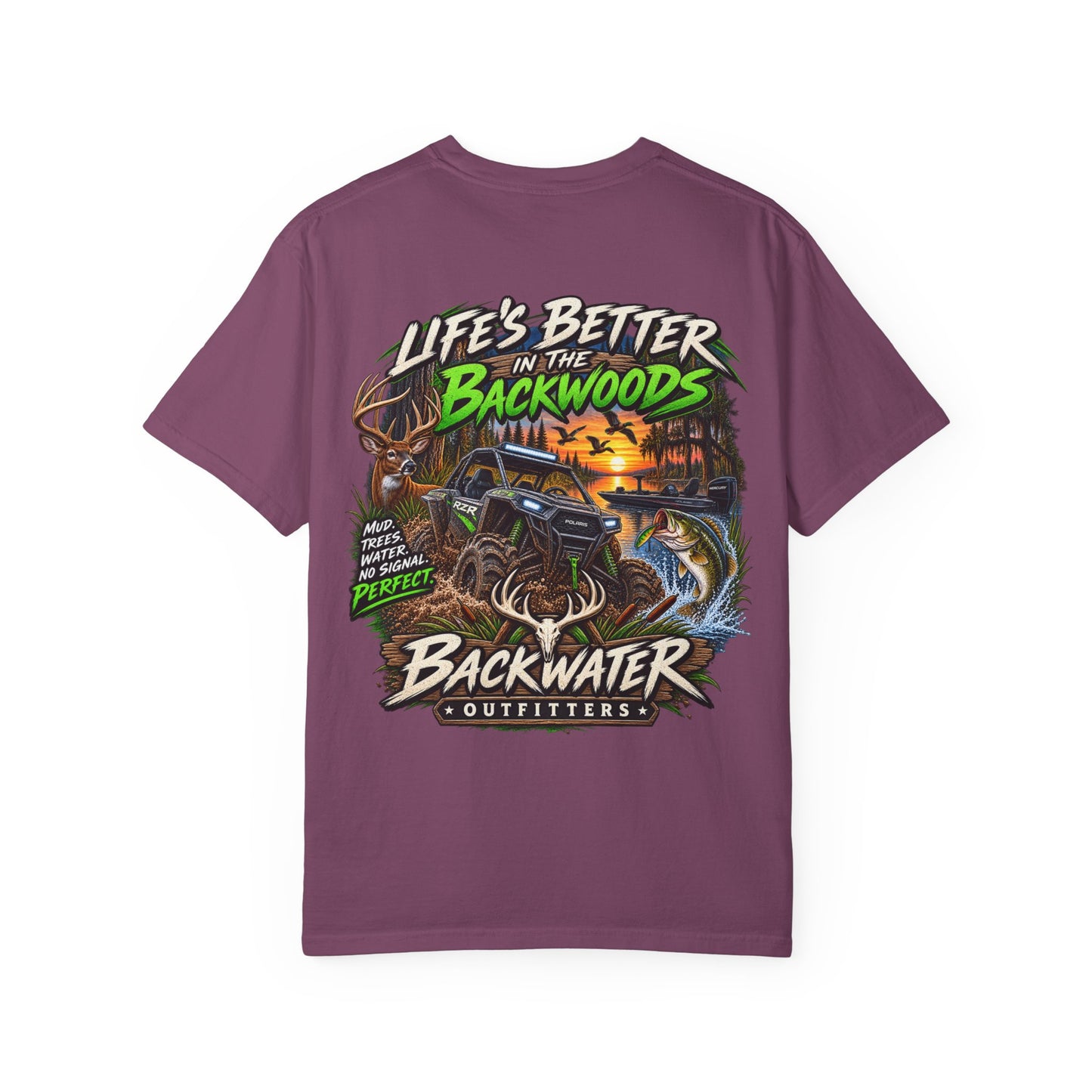 Backwater Outdoor Logo T-Shirt — Retro Fishing & Camping Tee