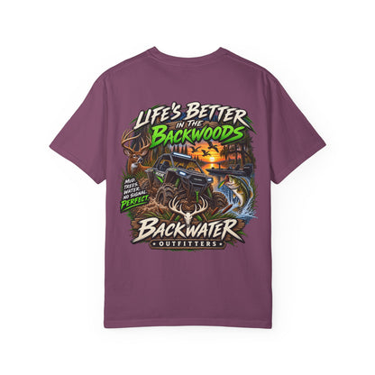 Backwater Outdoor Logo T-Shirt — Retro Fishing & Camping Tee