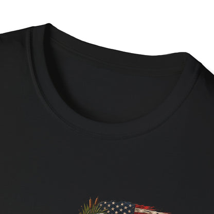 Simply Backwater Outfitters Flag Graphic T-Shirt — American Rustic Fishing Tee Printify