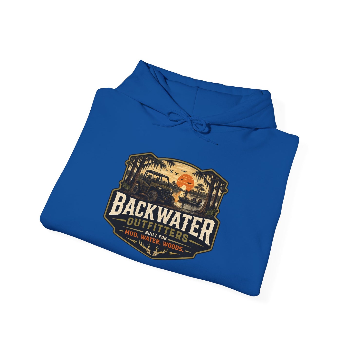 Backwater Outfitters Hoodie — Outdoor Off-Road Graphic Pullover