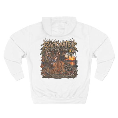 Backwater Outfitters Deer Sunset Hoodie — Hunting Outdoor Graphic Hoodie Printify