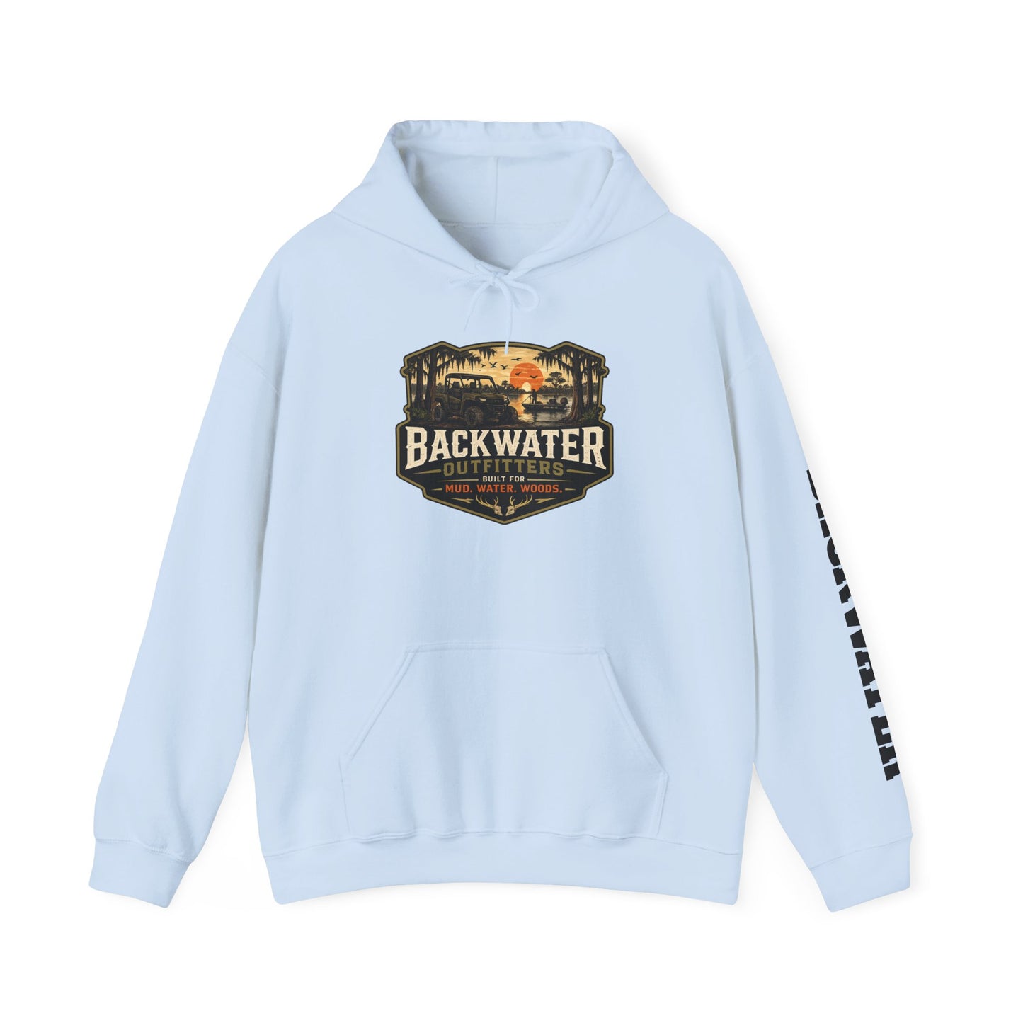 Backwater Outfitters Hoodie — Outdoor Off-Road Graphic Pullover