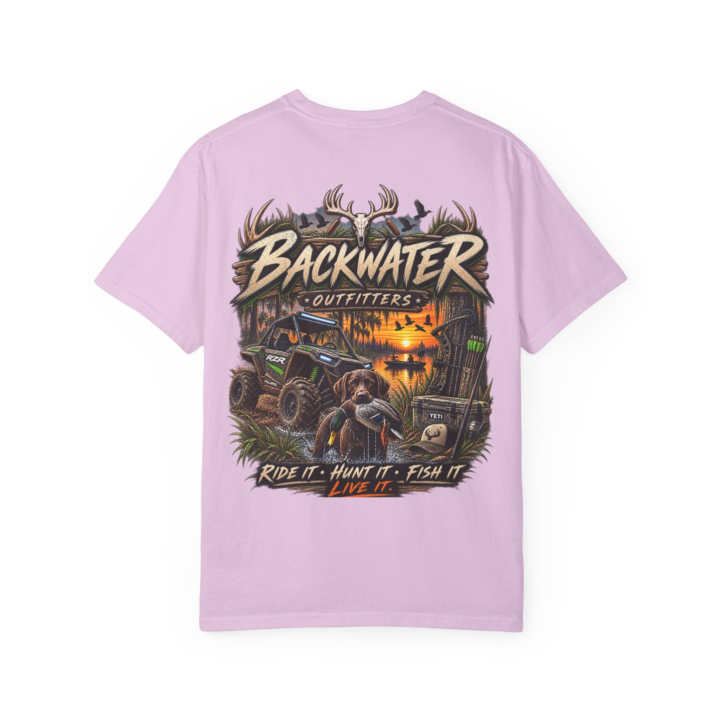 Backwater Outfitters Graphic T-Shirt — Ride It • Hunt It • Fish It