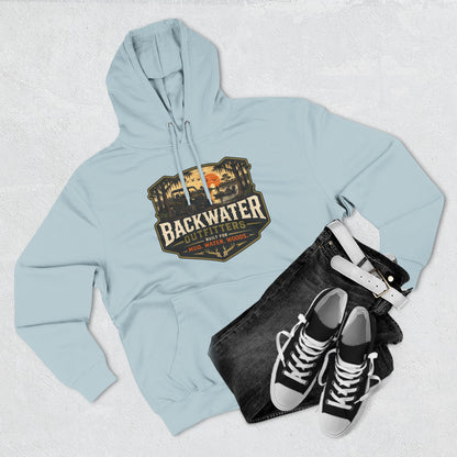 Backwater Outfitters Fishing Hoodie — “My Retirement Plan Has a Trolling Motor” Graphic