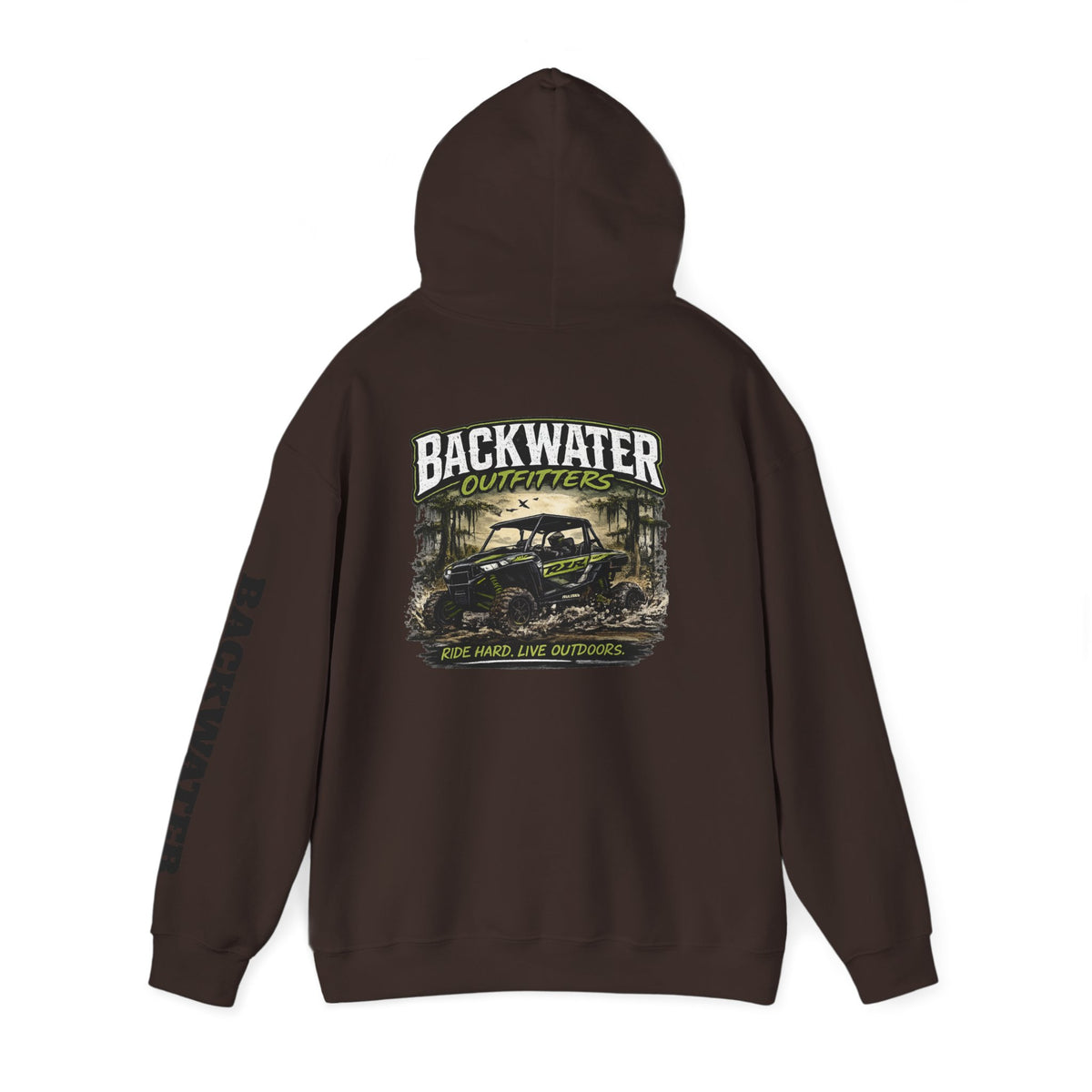 Backwater Outfitters Hoodie — Outdoor Off-Road Graphic Pullover Printify