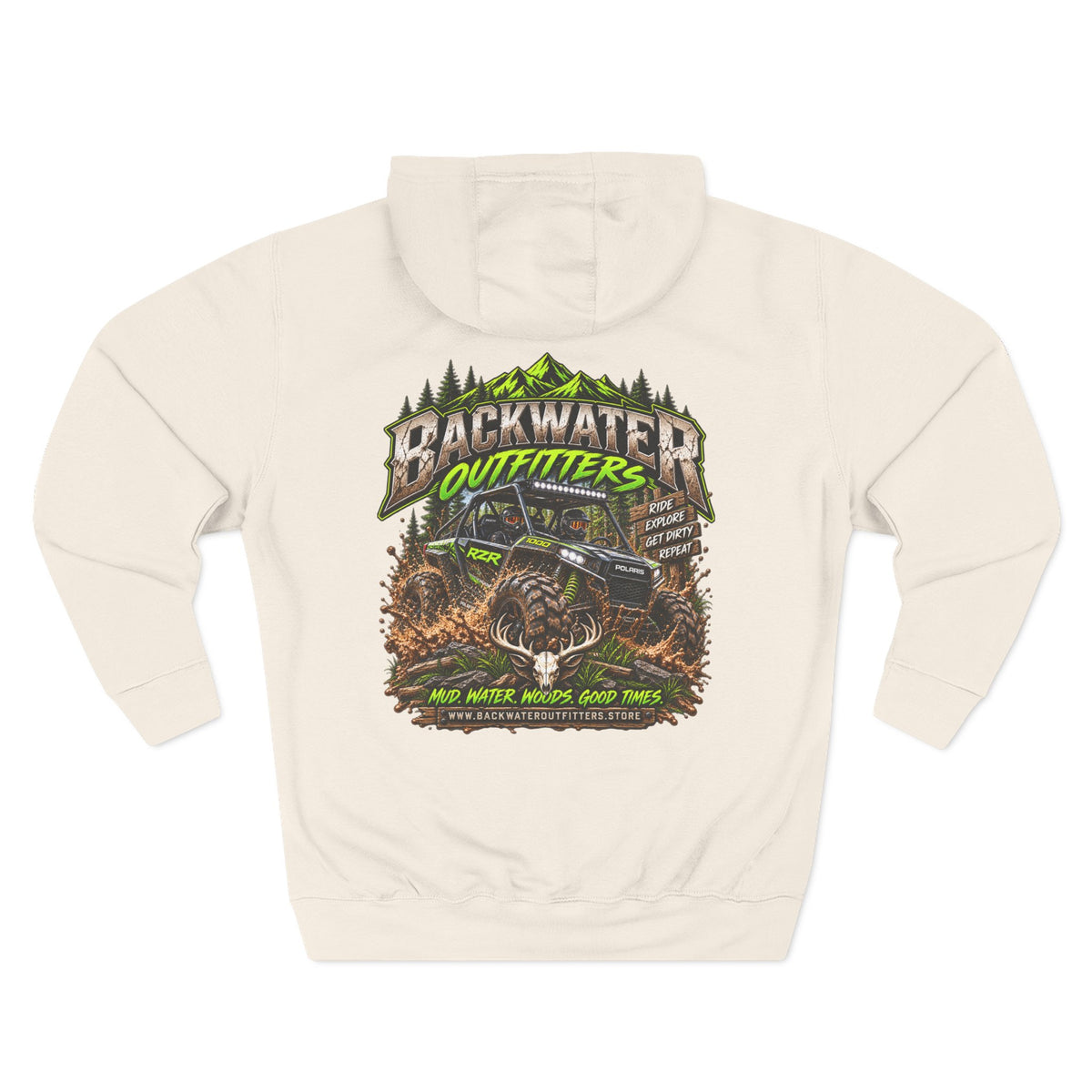 Backwater Outfitters Hoodie — Off‑Road Adventure Fleece Pullover