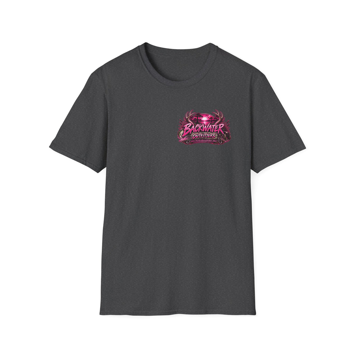 Women T-Shirt — "Backwater & Bad Decisions" Graphic Tee (Pink Palm Beach Vibes) Printify