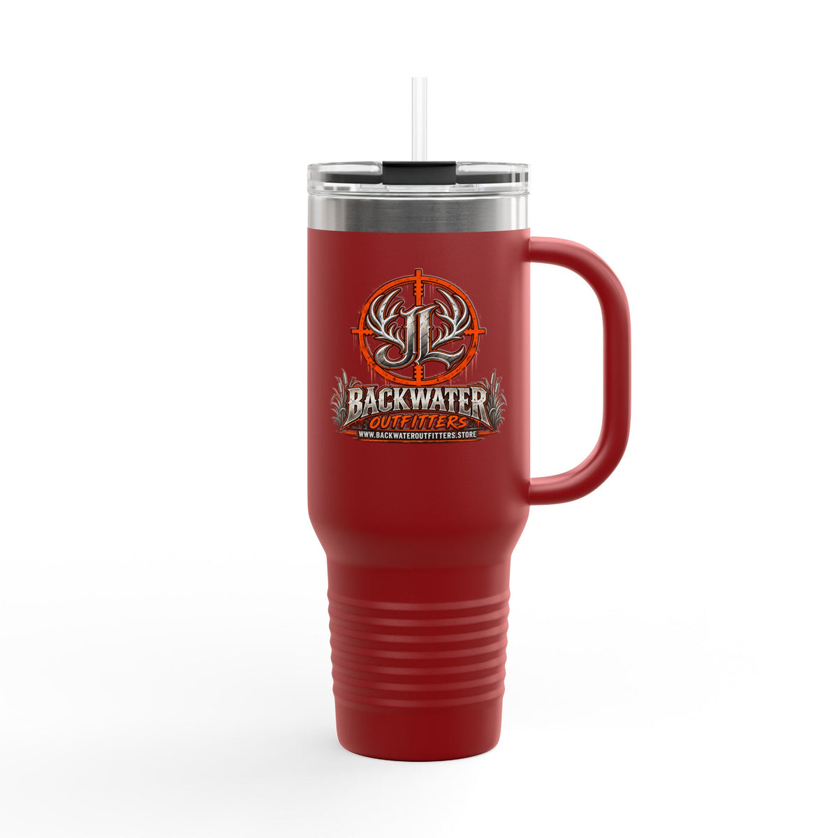 James Luker Backwater Hunting Logo 40oz Insulated Travel Mug Printify
