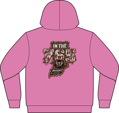Camo Pullover Hoodie with Antler Monogram Emblem Printify