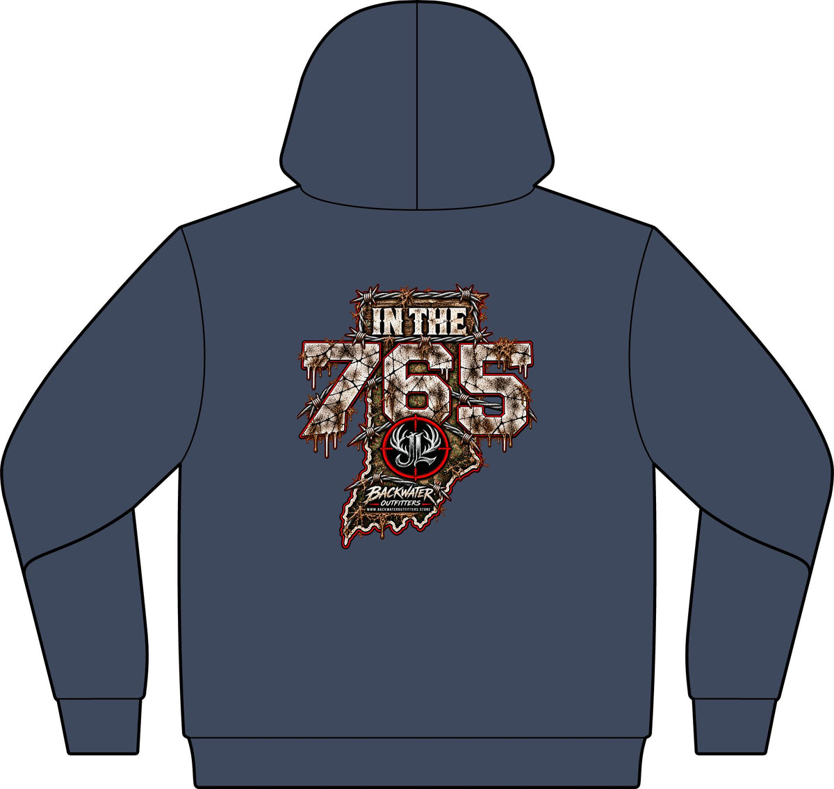 Camo Pullover Hoodie with Antler Monogram Emblem Printify