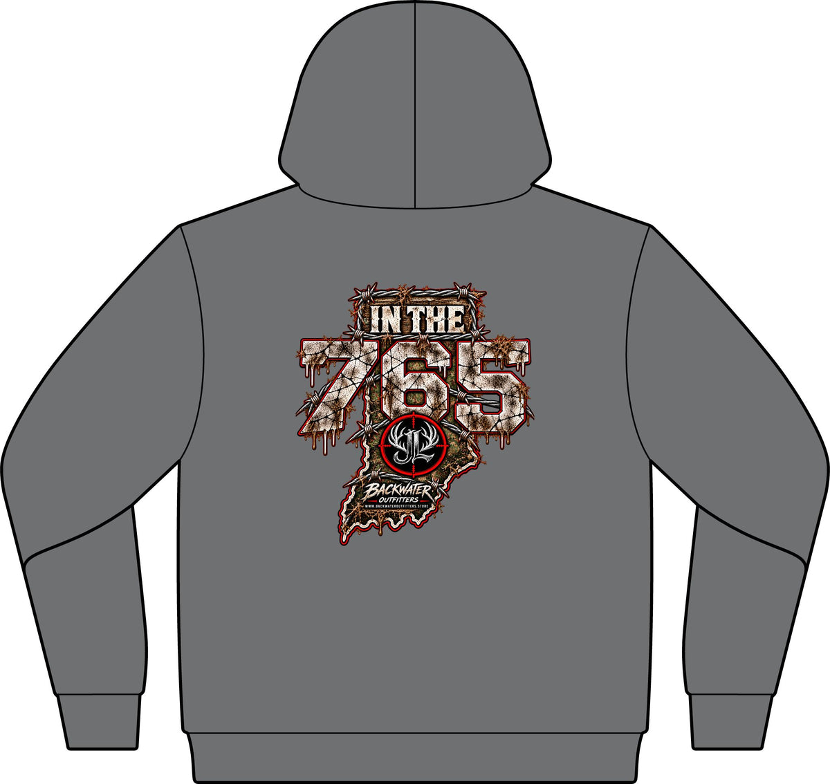 Camo Pullover Hoodie with Antler Monogram Emblem Printify