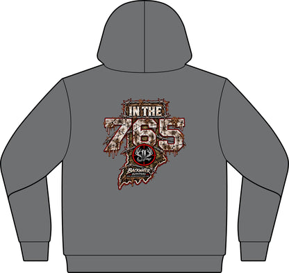 Camo Pullover Hoodie with Antler Monogram Emblem Printify