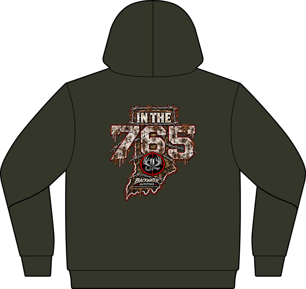 Camo Pullover Hoodie with Antler Monogram Emblem Printify