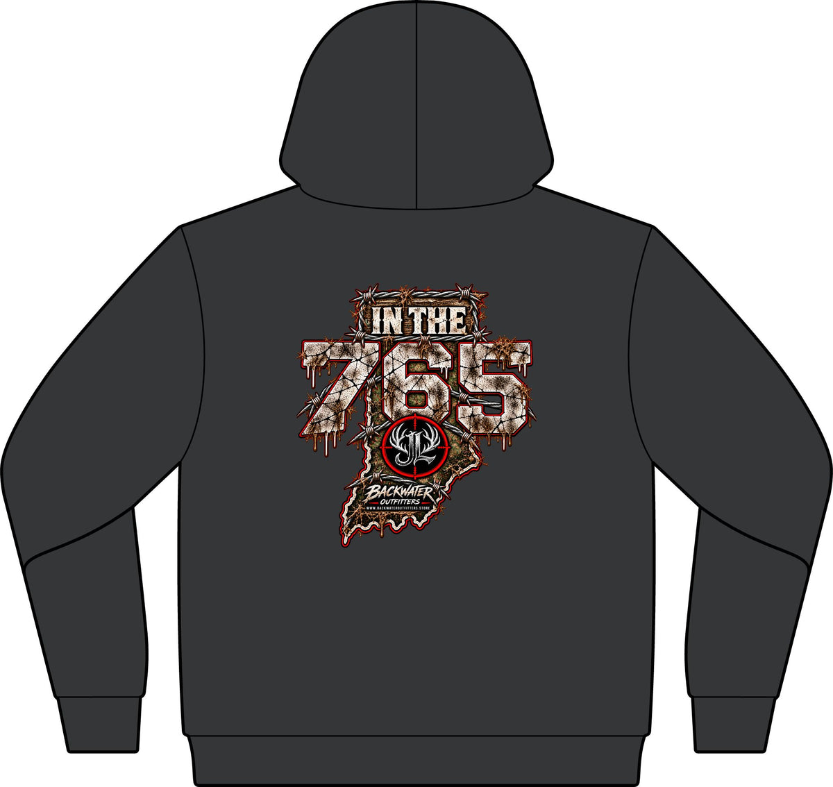 Camo Pullover Hoodie with Antler Monogram Emblem Printify