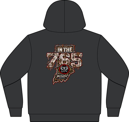 Camo Pullover Hoodie with Antler Monogram Emblem Printify