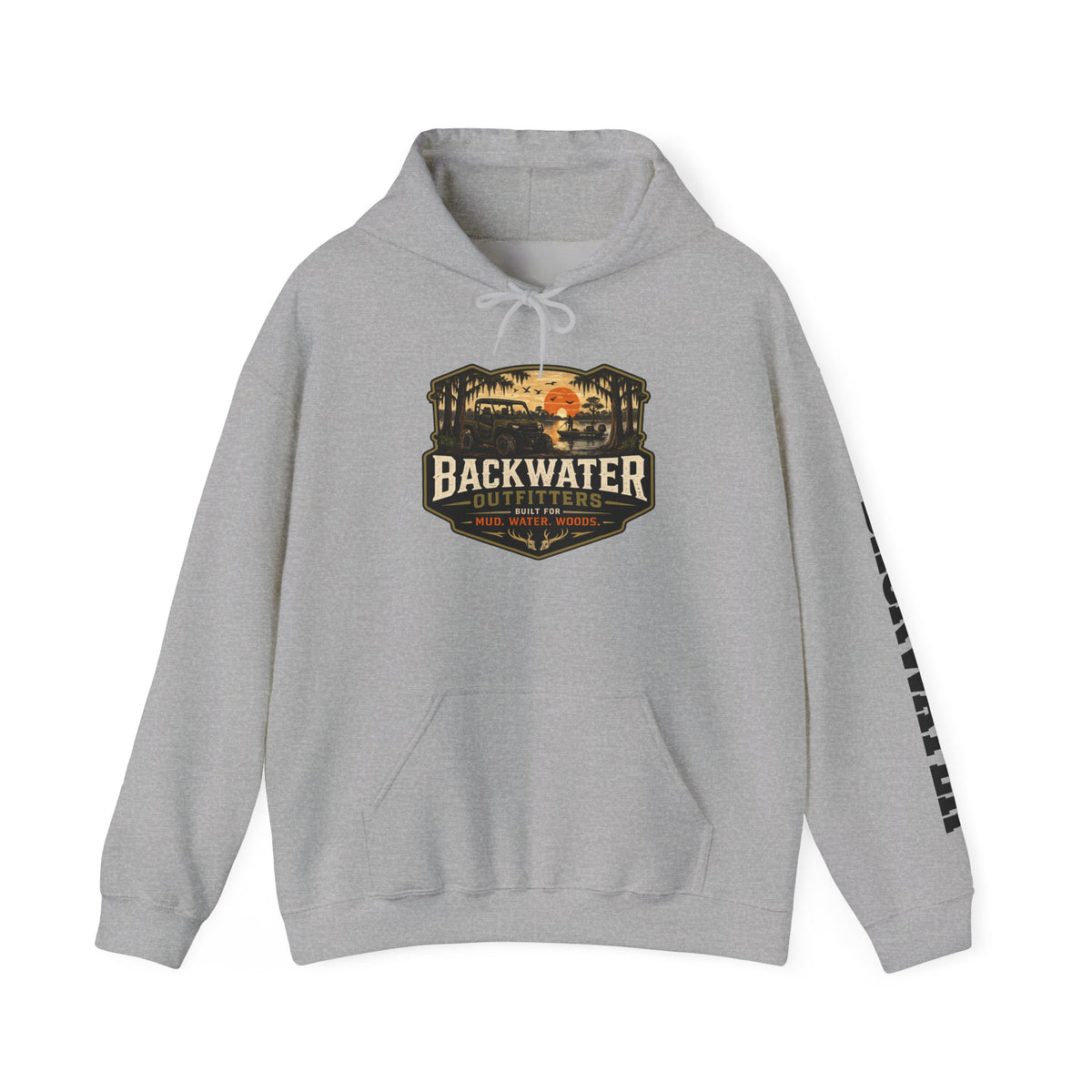 Backwater Outfitters Hoodie — Outdoor Off-Road Graphic Pullover Printify