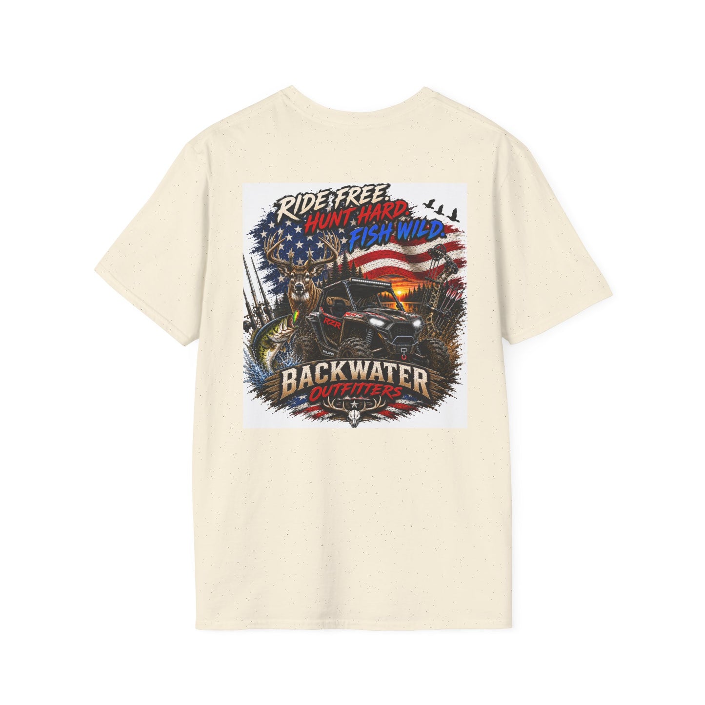 Patriotic Trailblazer T-Shirt — American Flag Motorcycle Graphic