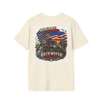 Patriotic Trailblazer T-Shirt — American Flag Motorcycle Graphic