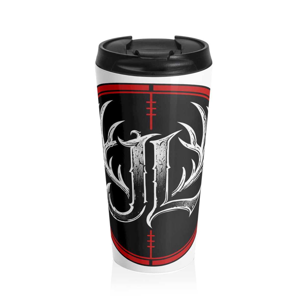 Hunting Antler Monogram Stainless Steel Travel Mug Printify