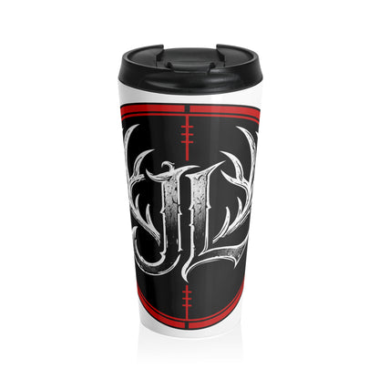 Hunting Antler Monogram Stainless Steel Travel Mug Printify