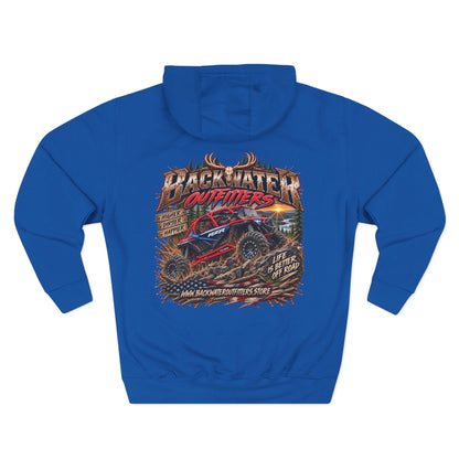 Backwater Outfitters Off-Road Hoodie – American Flag & UTV Graphic Fleece Printify