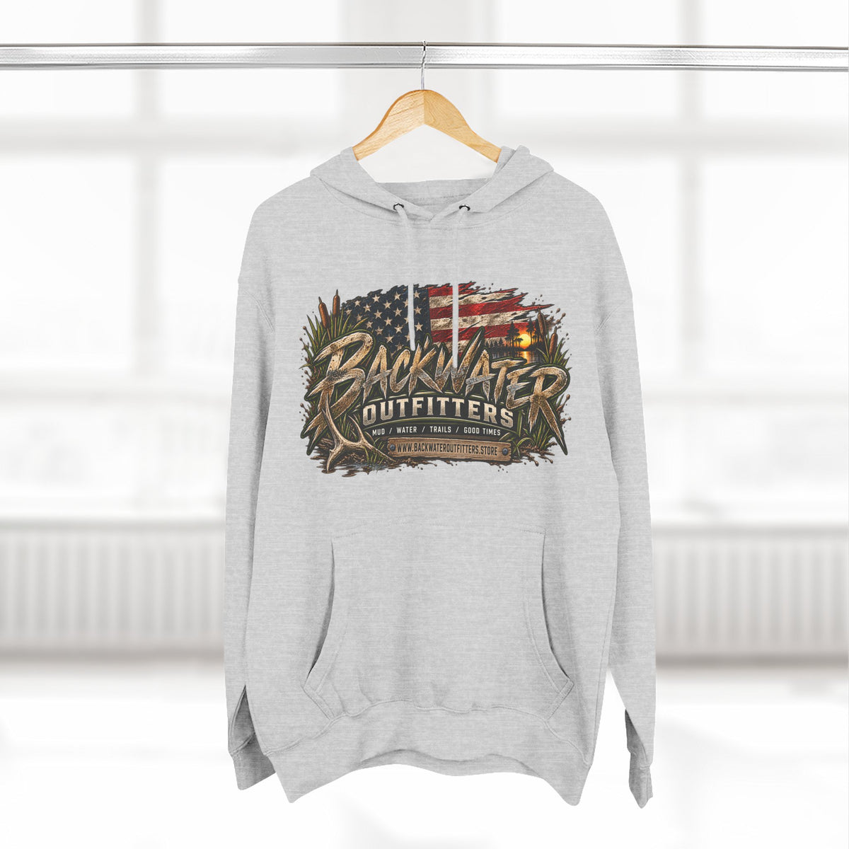 Backwater Outfitters Off-Road Hoodie — American Flag & UTV Graphic Printify