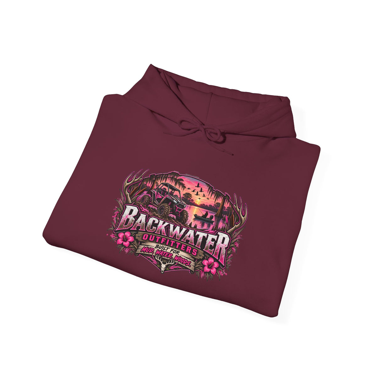 Backwater 'Wild At Heart' Hoodie – Outdoors Adventure Pullover Printify
