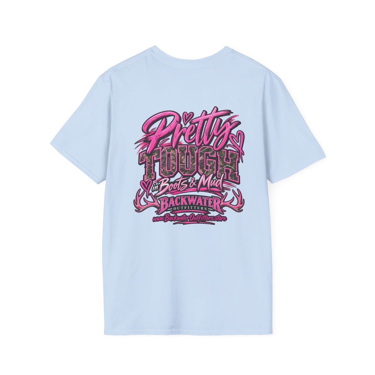 Women Backwater Outfitters "Pretty Tough" Fishing T-Shirt Printify