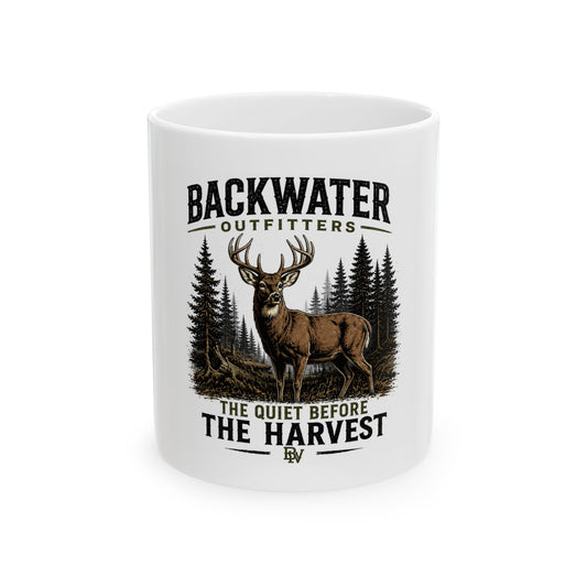Backwater Outfitters Fishing Mug - "Good Days. Tight Lines. Loose Worries." Ceramic Coffee Cup