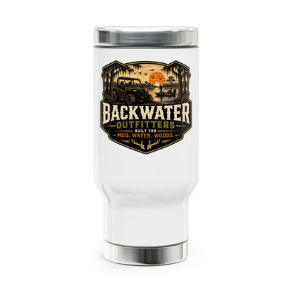 Backwater Outfitters 14oz Travel Mug with Handle – Outdoor Fishing & Hunting Tumbler